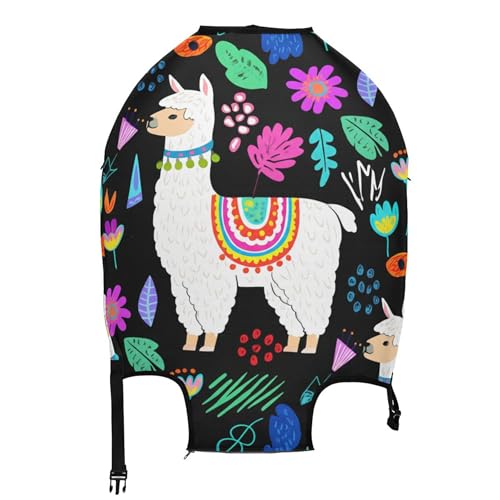 Joisal Cute White Llama Saddle Colorful Luggage Protector Suitcase Cover Cute Baggage Travel Luggage Accessories Prints, XL, Fits 29-32 Inch Case2