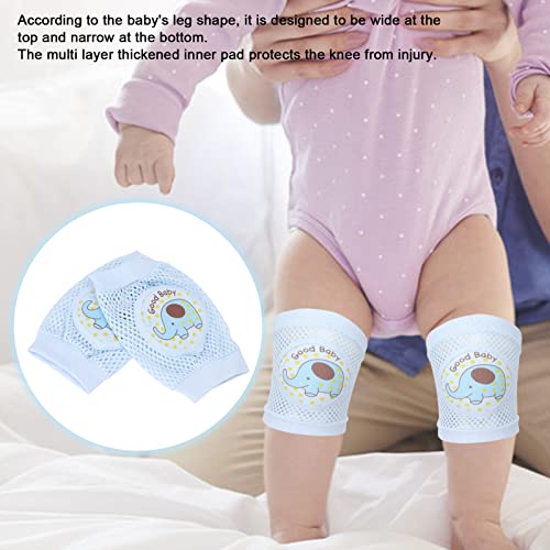 Infant Knee Pads, Baby Knee Pads Blue Elephant Pattern Anti Slip Unisex Baby Knee Protectors Infants Crawling Toddlers Pad FOR Unisex Baby Kneepads Antifall Antiknock Elbow Pads Leggings Knee Pads3
