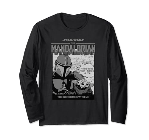 T-shirt Star Wars manches longues Mandalorian en coton doux pour éviter le froid avec style