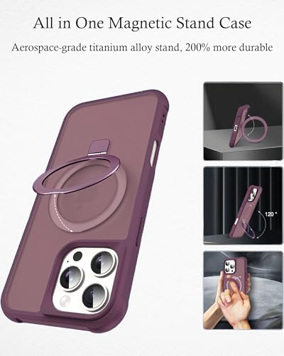 Coque antichoc iPhone 16 Pro Max magnétique mince translucide avec support