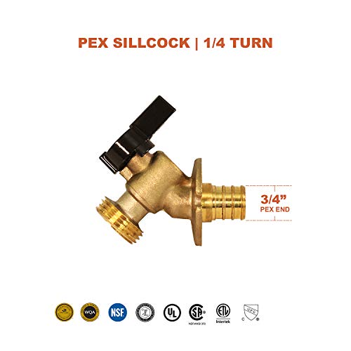 Midline Valve 69564Q Quarter Turn Sillcock Hose Bibb 3/4 in. Pex Inlet x MHT Outlet, Cast Brass, 3/4 3/4 by Midline Valve - Image 4
