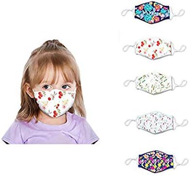 Reusable Face Bandanas, Washable Face Cotton 5 Pcs for Children