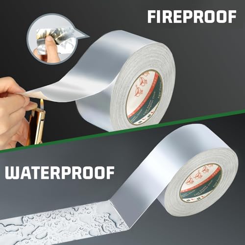Image of 3PCS Aluminum Foil Tape 2 Inch x 55 Yards Aluminum HVAC Tape for Sealing & Patching Air Ducts Insulation Metal Repair Heat Insulation & Ductwork Repairs Professional Grade