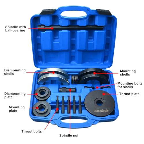 Zoomtools 72 mm Radlager Werkzeug Radnabe Abzieher Set Montage für KFZ Kompatibel mit Audi A1 A2 VW Seat Ibiza Skoda Fabia