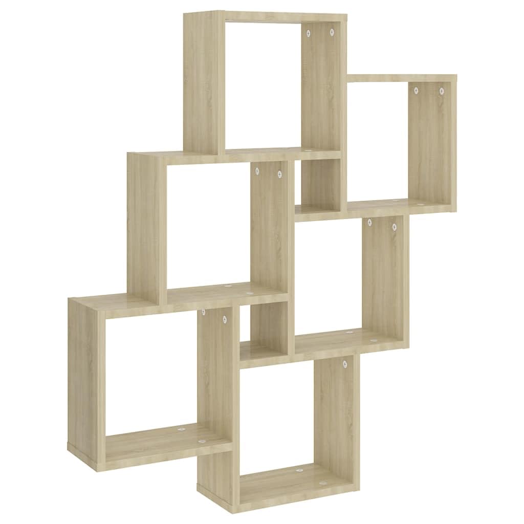 Mensola Parete Cubo Rovere Sonoma 78x15x93cm Legno Multistrato