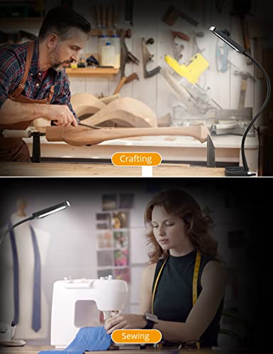 Trond Clip On Light Clamp Lamp - Bright Led Desk Lamp With Usb Charging Port, 25 Lighting Modes, 1000Lm, Eye-Caring, Auto Timer, Gooseneck Desk Light For Home Office Sewing Drawing Reading #TOP6