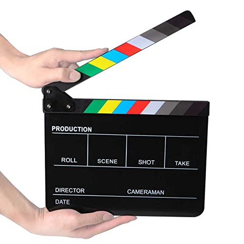 Claquete profissional Greika P/C com barra colorida - Preto