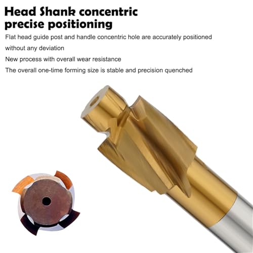 Image of Countersunk Screwdriver Chamfering Tool M35 Countersunk Milling Cutter Titanium Coated Straight Shank Endmills 7PCS