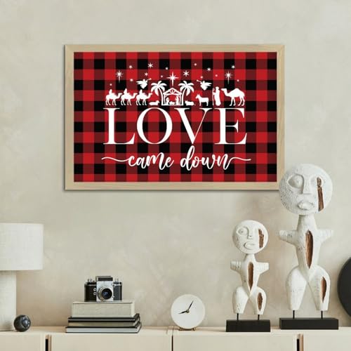 Cadre Love Came Down pour entrée chaleureuse | Déco rétro 20x30