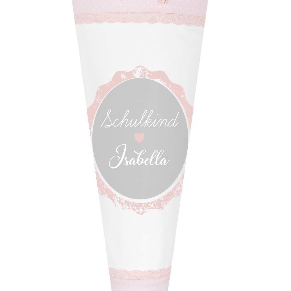 Schultüte mit Namen aus Stoff 70cm groß