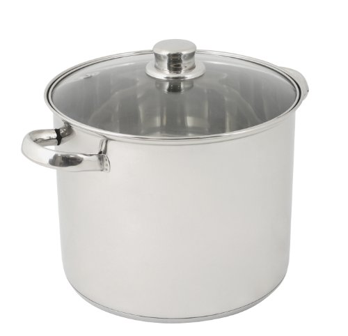 Crealys 502383 Traiteur en Inox Couvercle Verre 9 L + Diamètre: 24 cm