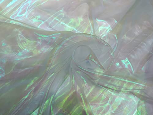 Tissu organza holographique scintillant 147cm pour décor féerique