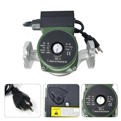009-SF5 Water Circulating Pump Compatible with Taco Flanged High Velocity Cartridge Circulator Pump, 1/8 HP 115V 3250RPM 10GPM 150Psi Replace# 009SF5 by filhodomar - Image 7