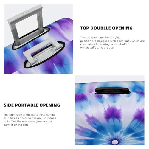 Travel Luggage Cover Elastic Suitcase Protector Washable Baggage Covers Fit For 22-24 Inch Luggage Purple Blue Tie Dye Pattern Suitcase Cover M3