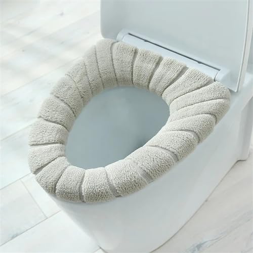 Accesorios calentadores de baño con alfombrilla para inodoro gris 3