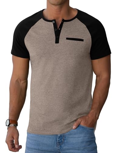 Image of Sailwind Men's Cotton Henley Short Sleeve Casual T-Shirts with Pocket