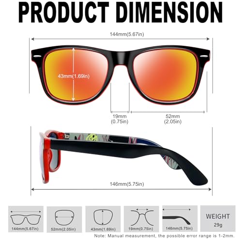 Miniatura 4 de Kanastal 2 Piezas Gafas De Sol Hombre Polarizadas Naranja Gafas De Sol Mujer Espejo Naranja Para Conducir Protección Uv400 Sunglasses - Negras Mate Naranja Espejo