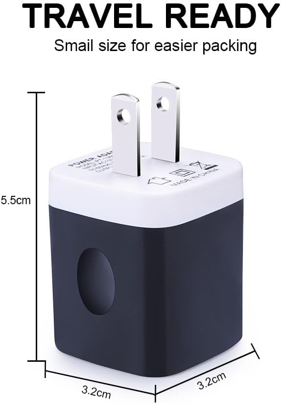 USB Wall Charger, Charging Cube,Sicodo 3Pack Dual Port Charging Block image 3