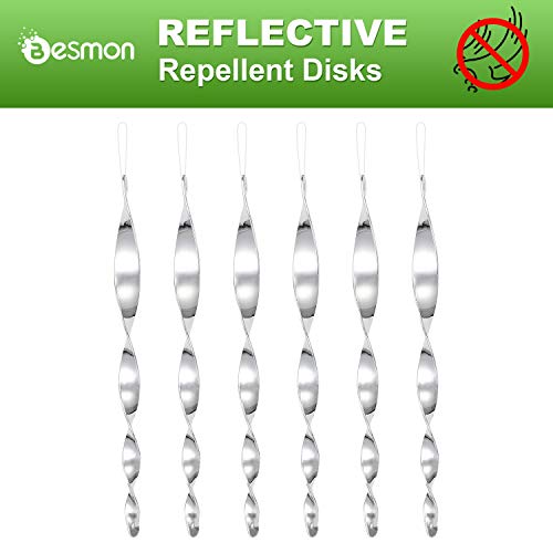 Besmon Woodpecker Bird Scare Devices，Reflective Scare Rods Control Device to Keep Birds Away