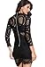 ZKESS Women's Long Sleeve Lace High Neck Party Club Mini Dress One Size Black