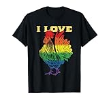 Cock Rainbow Flag LGBT Gay Pride T-Shirt I Love Cock Rooster T-Shirt