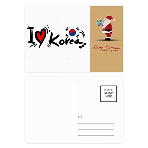 Cartes postales I Love Korea avec cœur pour collectionneurs de papeterie