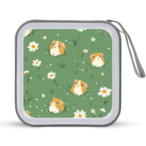 Jubonexis Niedliche Meerschweinchen im Gras CD-Hülle, DVD-Aufbewahrung, tragbar, für Auto, Zuhause, Reisen Jubonexis Niedliche Meerschweinchen im Gras CD-Hülle, DVD-Aufbewahrung, tragbar, für Auto, Zuhause, Reisen