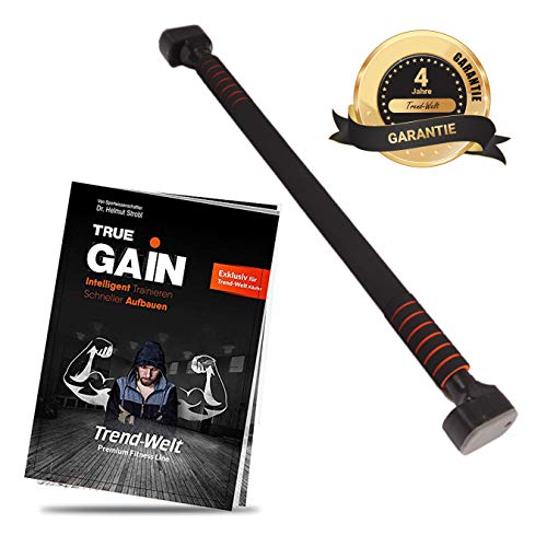 Sbarra per trazioni, 300 kg, con imbottitura per le mani, 72-105 cm, gommini laterali trasparenti, fino a 300 kg, con video di montaggio e traslochi, colore nero