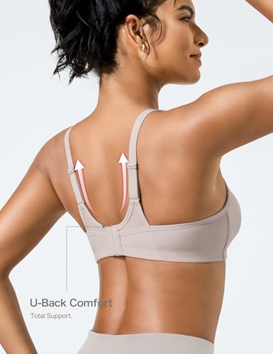 Image of Wingslove High Impact Sports Bras for Women Plus Size Non Padded Wirefree Workout Bra Bounce Control