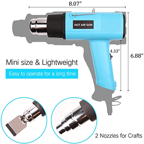 Ldk Heat Gun 1200W 140℉~932℉ (60℃-500℃) Heavy Duty Hot Air Gun Kit Variable Temperature Control With 2 Temperature Settings 2 Nozzles For Crafts, Shrink Wrapping, Candle Making, Epoxy Resin #TOP4
