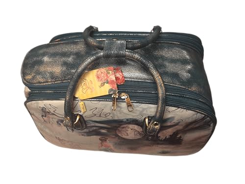 Fairy Tale Leather Travel Duffle Bag with Wheel - Women's Rolling Overnight Luggage Tote with Artistic Design (Green)4