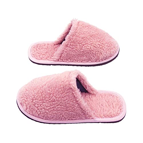 Pantufa Adulto Lã de Ovelha Rose Chinelo de Quarto Antiderrapante (Rose, br_footwear_size_system, ad