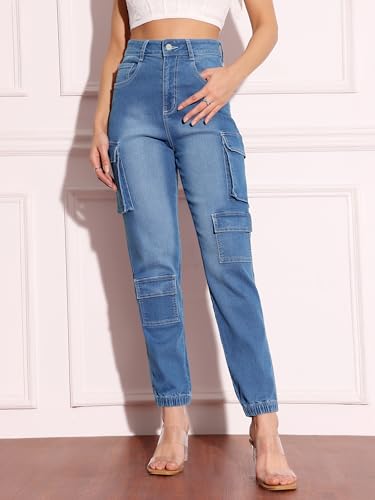 Image of Miss Chase Women's Skinny High Rise Cropped Fringed Hemline Detailing Stretchable Denim Jeans