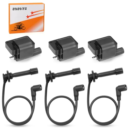 Image of 6Pcs Ignition Coil and Spark Plug Wire for Kawasaki KAF820 KAT820 | Mule PRO-FX PRO-FXR PRO-FXT 2015-2023 21150-0013 21121-0724