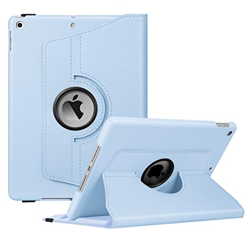 Image of Fintie Rotating Case for iPad 9th Generation (2021) / 8th Generation (2020) / 7th Gen (2019) 10.2 Inch - 360 Degree Rotating Stand Cover with Pencil Holder, Auto Wake Sleep, Sky Blue