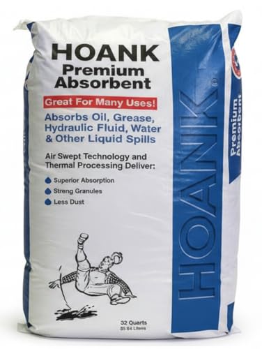 HOANK (36 lbs) - Premium Liquid Absorbent Bags Montmorillonite Clay Absorbs Oil, Grease, Hydraulic Oil, & Other Liquid Spills