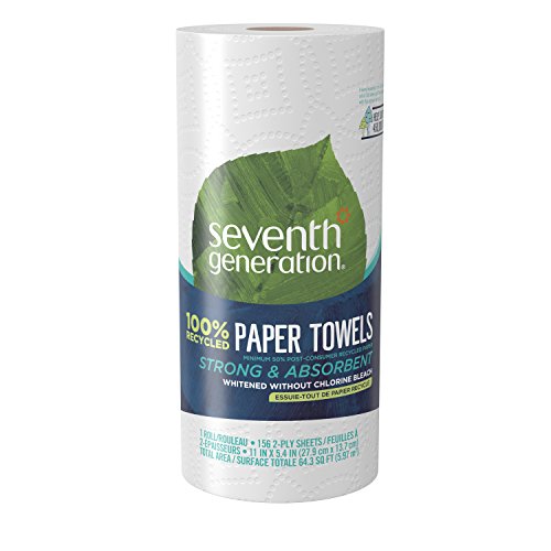 Seventh Generation Paper Towels, 100% Recycled Paper, 2-Ply, 24 Rolls (Packaging May Vary) #TOP7