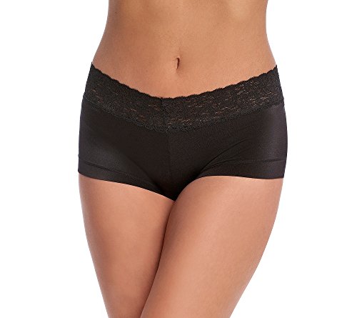 Maidenform Women's Dream with Lace Boyshort, Black, 5