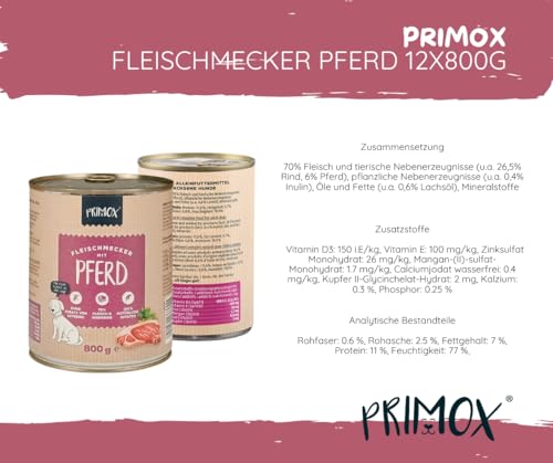 Primox | Pferd 2x6x800g | Sparpaket | Hundefutter