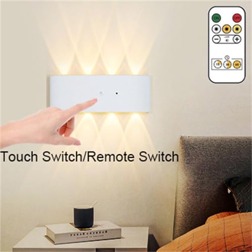 Lámpara de pared inalámbrica LED regulable de 8 luces con sensor y USB recargable 5