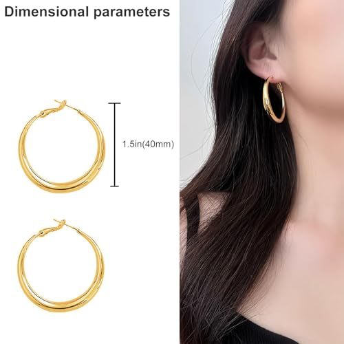 Classic Stainless Steel Large Earrings Exaggerated Personalized Anti-Allergy Earrings by JEGPWBKT - Image 3