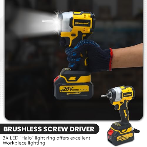 Image of TOMAHAWK T-082-BSD Brushless Cordless Screwdriver /Impact Driver - 2 Battery with 20V, 4.0Ah, 160 Nm, 2400 RPM 10Mm Chuck capacity 2 Speed Mode | Heavy Duty & Durable Build