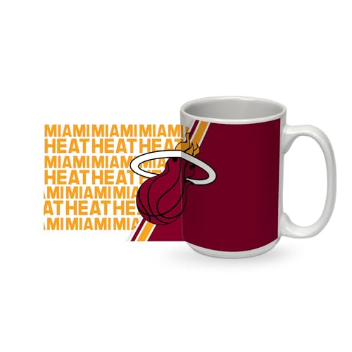 Rico Industries NBA Basketball Miami Heat 15 oz White Ceramic Coffee Mug