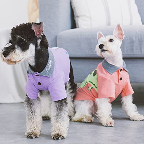 Touchdog ® 'Arubark' Dog T-Shirt - Caribbean Style Dog Polo Pet T-Shirt With Accented Collar - Summer Dog Clothes Or Dog Shirts Featuring Accented Embroidery And Lizzard Print #TOP4