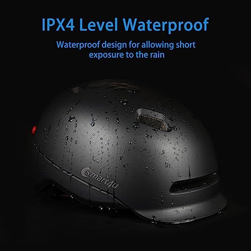 Smart4u SH50U Smart Bike Helmet with Light, Bicycle Helmet with Rear Light | Brake Warning Light | Fall Detection, CPSC Certified, Bike Helmet for Adults Men Women, Bicycle Helmet for Urban Commuter