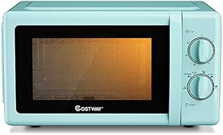 COSTWAY Retro Countertop Microwave Oven, 0.7 Cu. Ft, 700W Mechanical Compact Microwave Oven