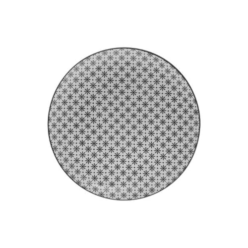 Secret de Gourmet - Lot de 6 Assiettes Plates Bohemia Fleur 26cm Noir