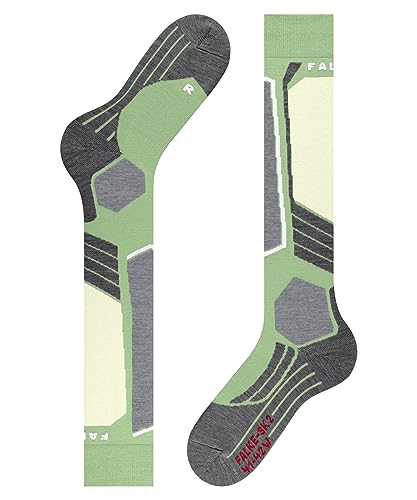 FALKE Damen Skisocken SK2 Intermediate W Kh Wolle Funktionsmaterial warm dick 1 Paar, Grün Quiet Green 7378, 35-36 – Ansicht 10