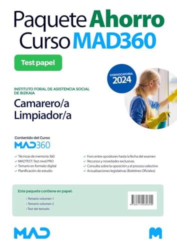 Oposiciones Camareros/as Limpiadores/as del Instituto Foral de Asistencia Social de Bizkaia. Paquete Ahorro de Libros y Curso MAD360