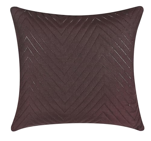 Image of RD TREND UltraSonic Microfiber Cushion Covers, 60 x 60 cm /24 x 24 inches, Set of 2, 250 TC,Back Zipper (Coffee)